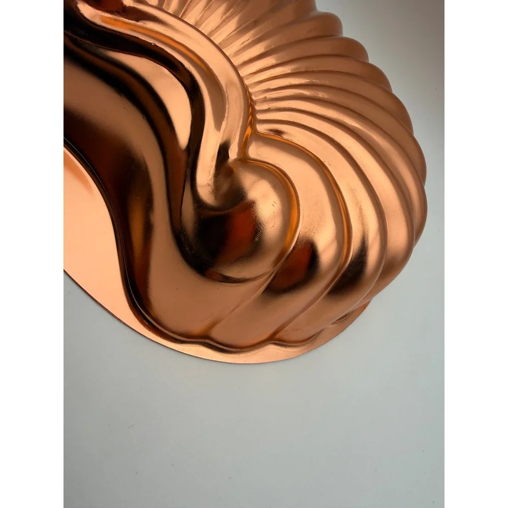 Vintage Wear-Ever Copper Aluminum Scalloped Seashell Jello Cake Mold 6 Cup 2980